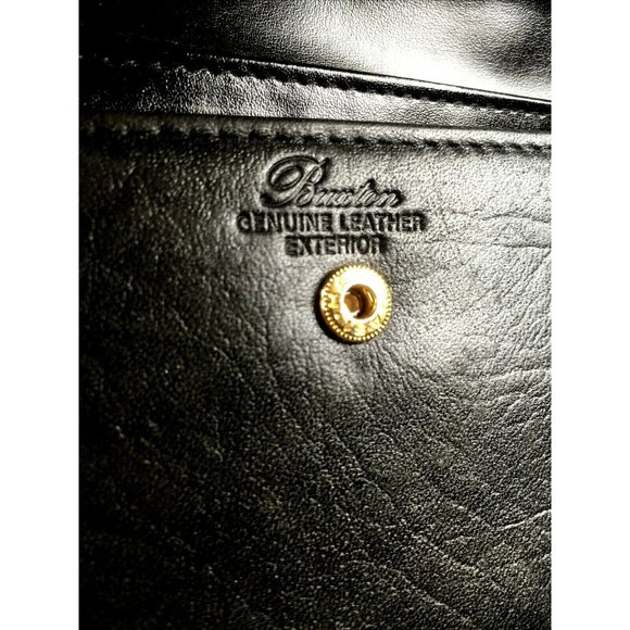 Buxton Black Leather Kisslock Purse Clutch Wallet - Picture 12 of 12